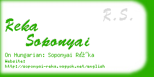 reka soponyai business card